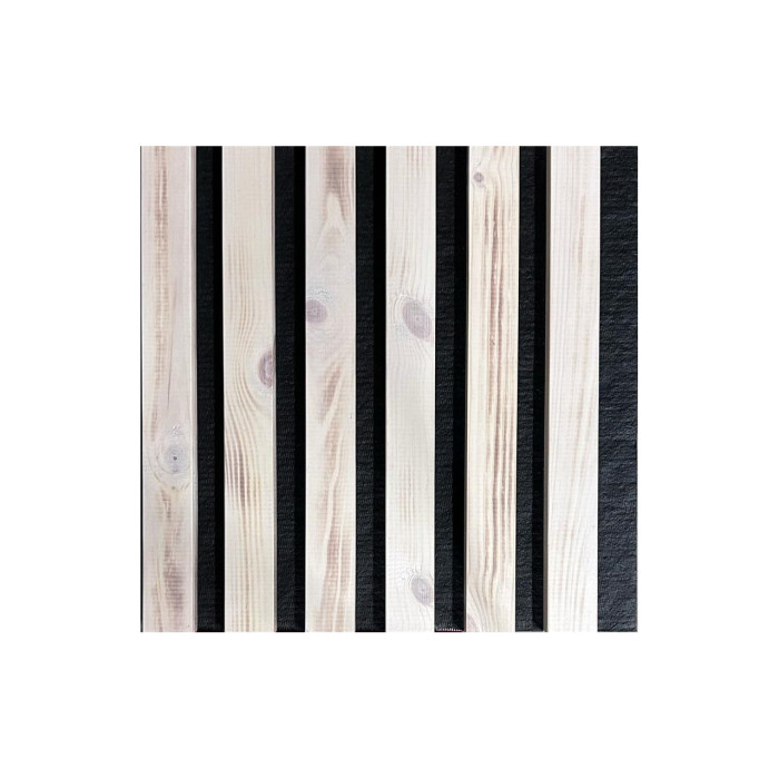 Panel de pared de madera natural 2700 x 300mm (Laca transparente-Negro)